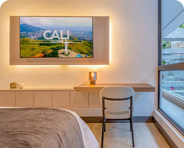 Fully equipped bedroom in a Hostee property